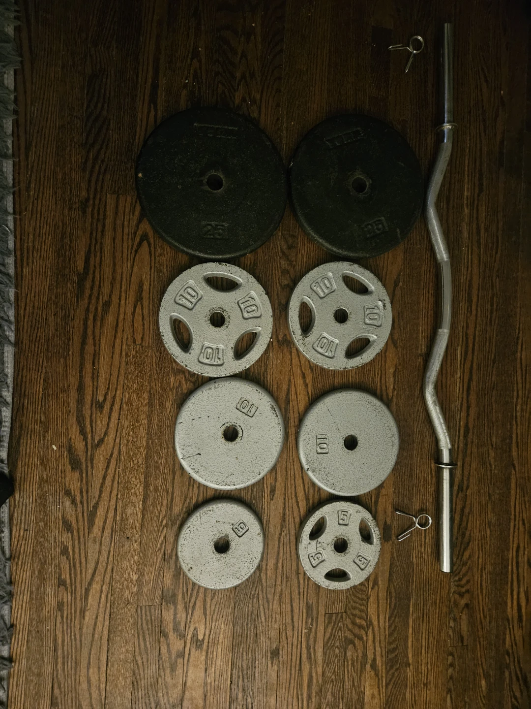 Curl Barbell & Weight Set - 2×25lbs, 4x10lbs, 2x5lbs - photo 4