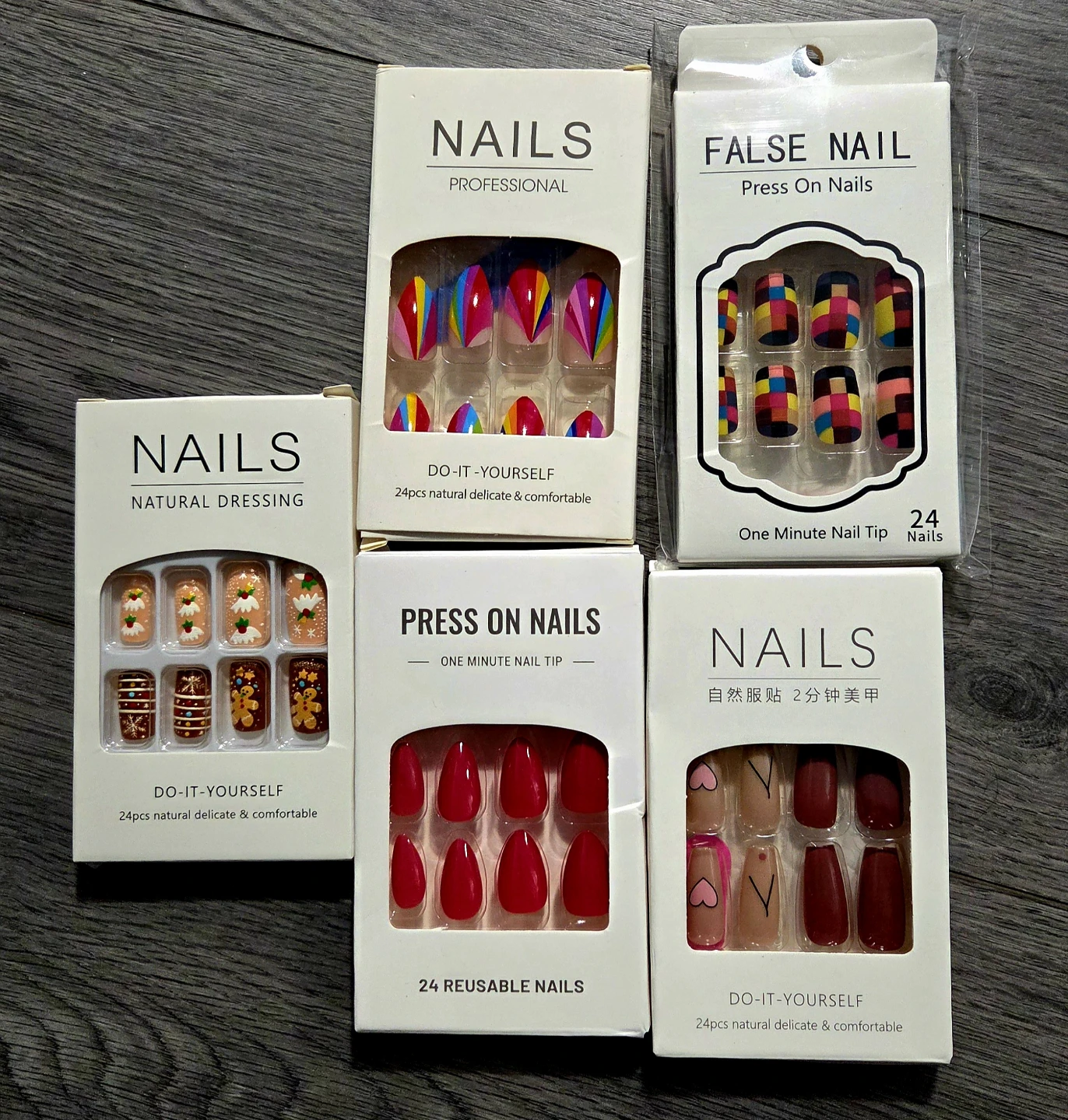 5 sets of press on nails