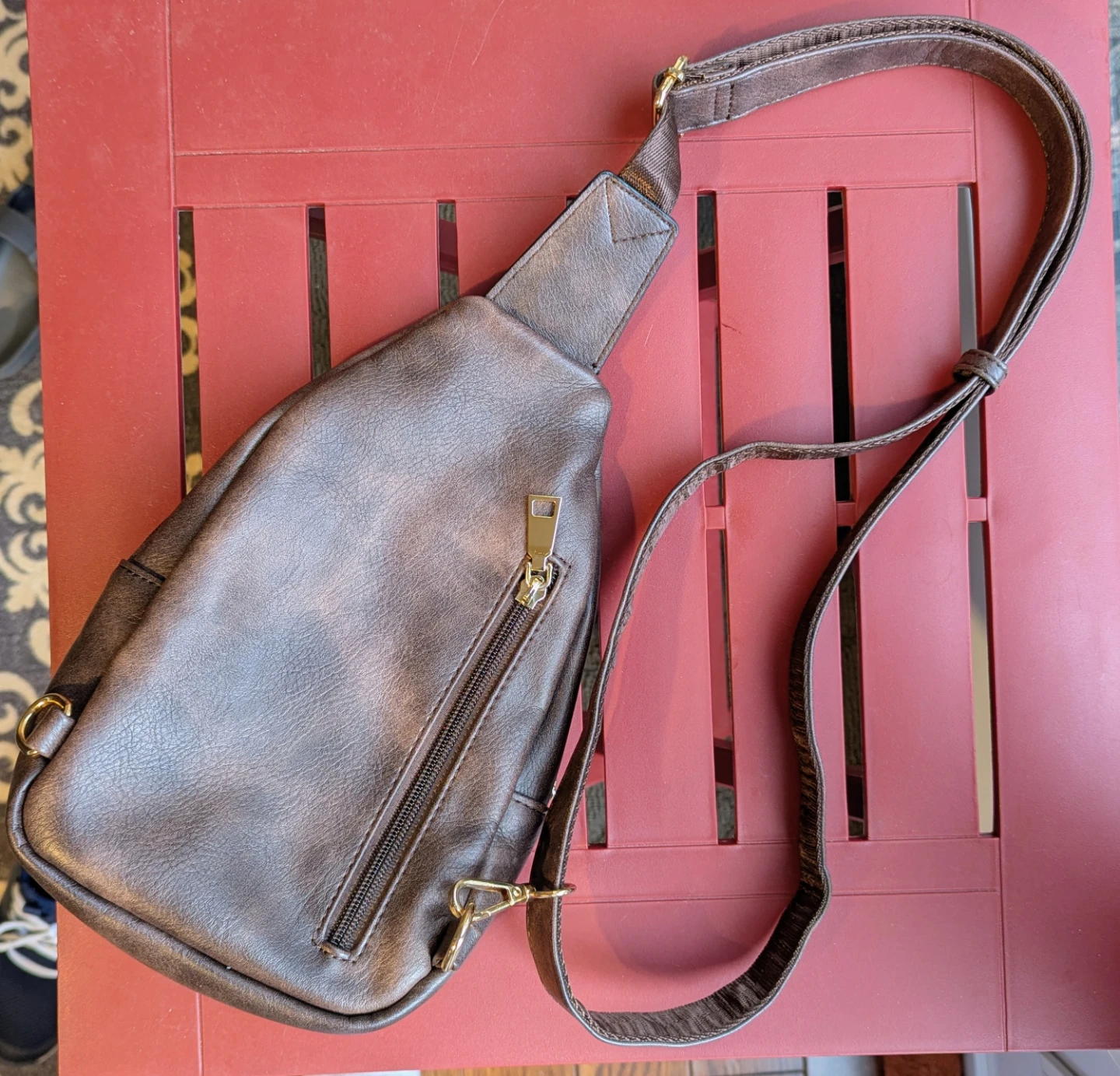 Telena Sling Bag - Coffee Brown Faux Leather - photo 2