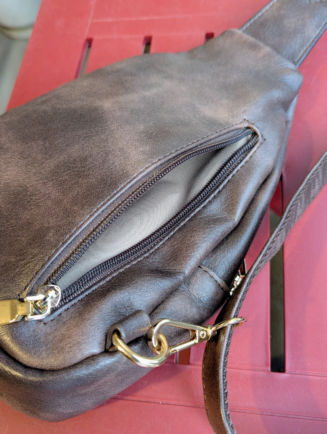 Telena Sling Bag - Coffee Brown Faux Leather - photo 3