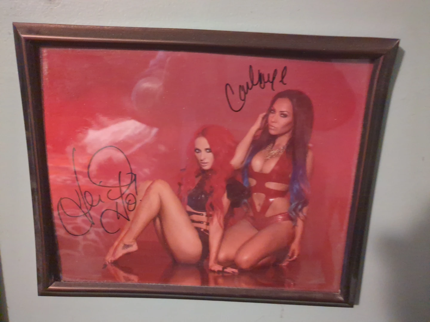 Framed Autographed Photo of Butcher Babies Heidi and Carla