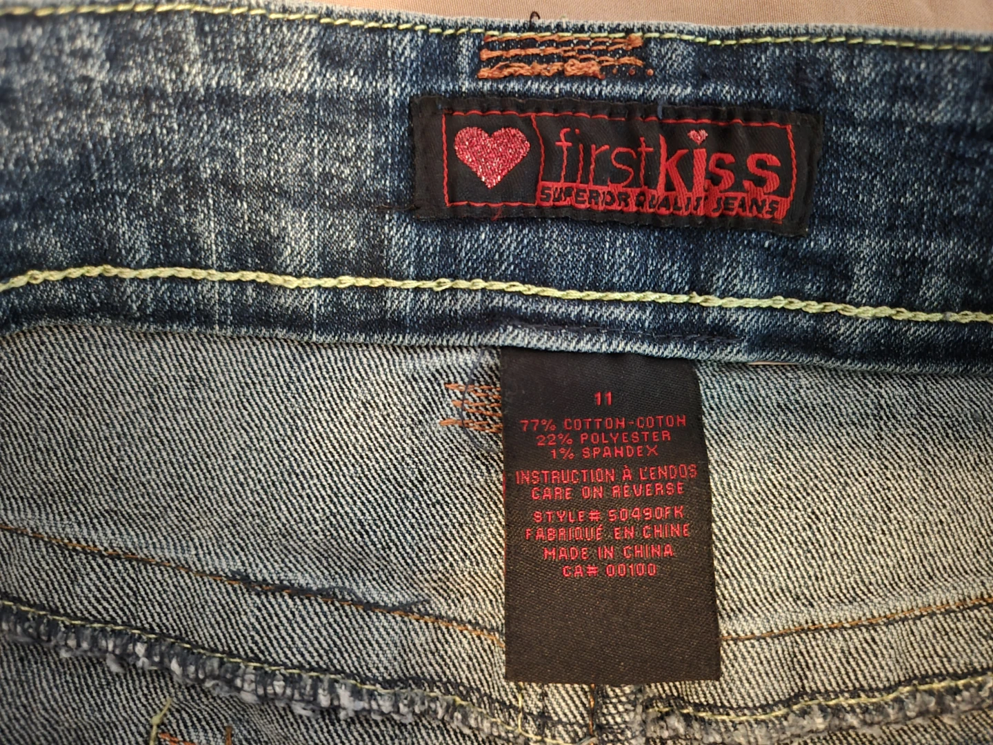 First Kiss Denim Mini Skirt Size 11 - photo 3