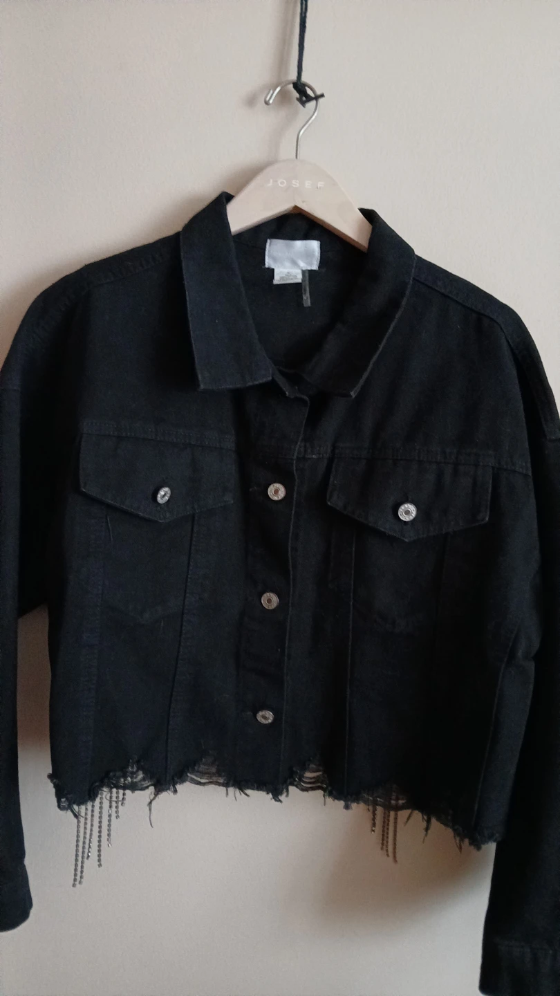 Ladies black denim jacket for $15.00