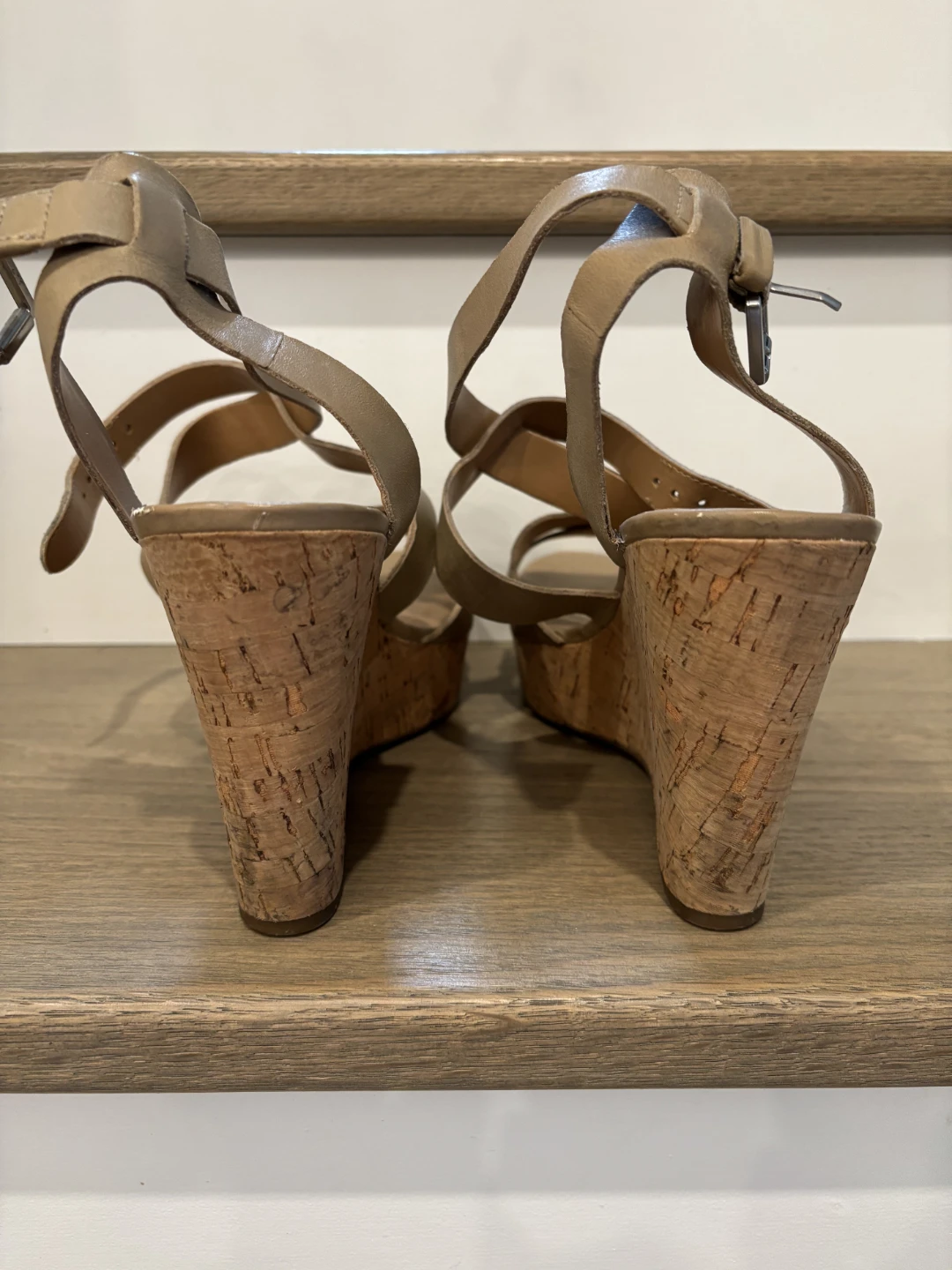 Franco Sarto Beige Leather Wedge Sandals - photo 2