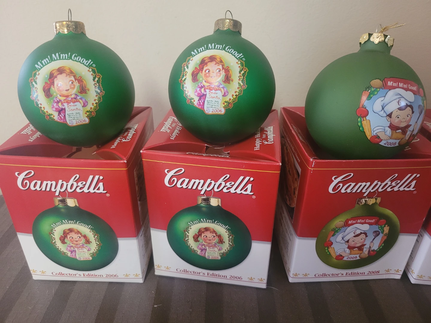 5 Campbell's Collector's Edition Christmas Ornaments - photo 3