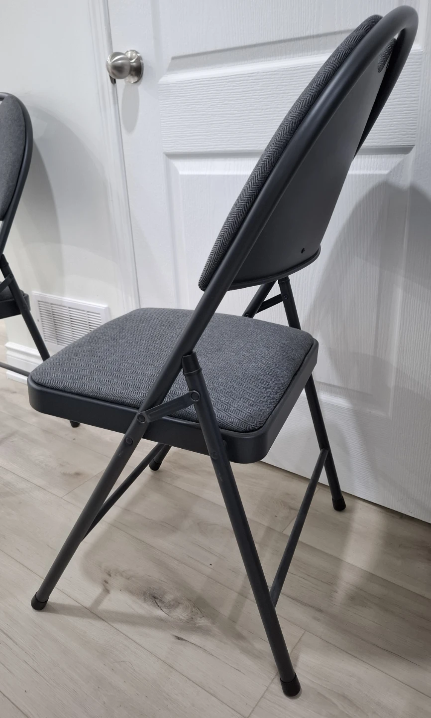 Grey Upholstered Folding Chair