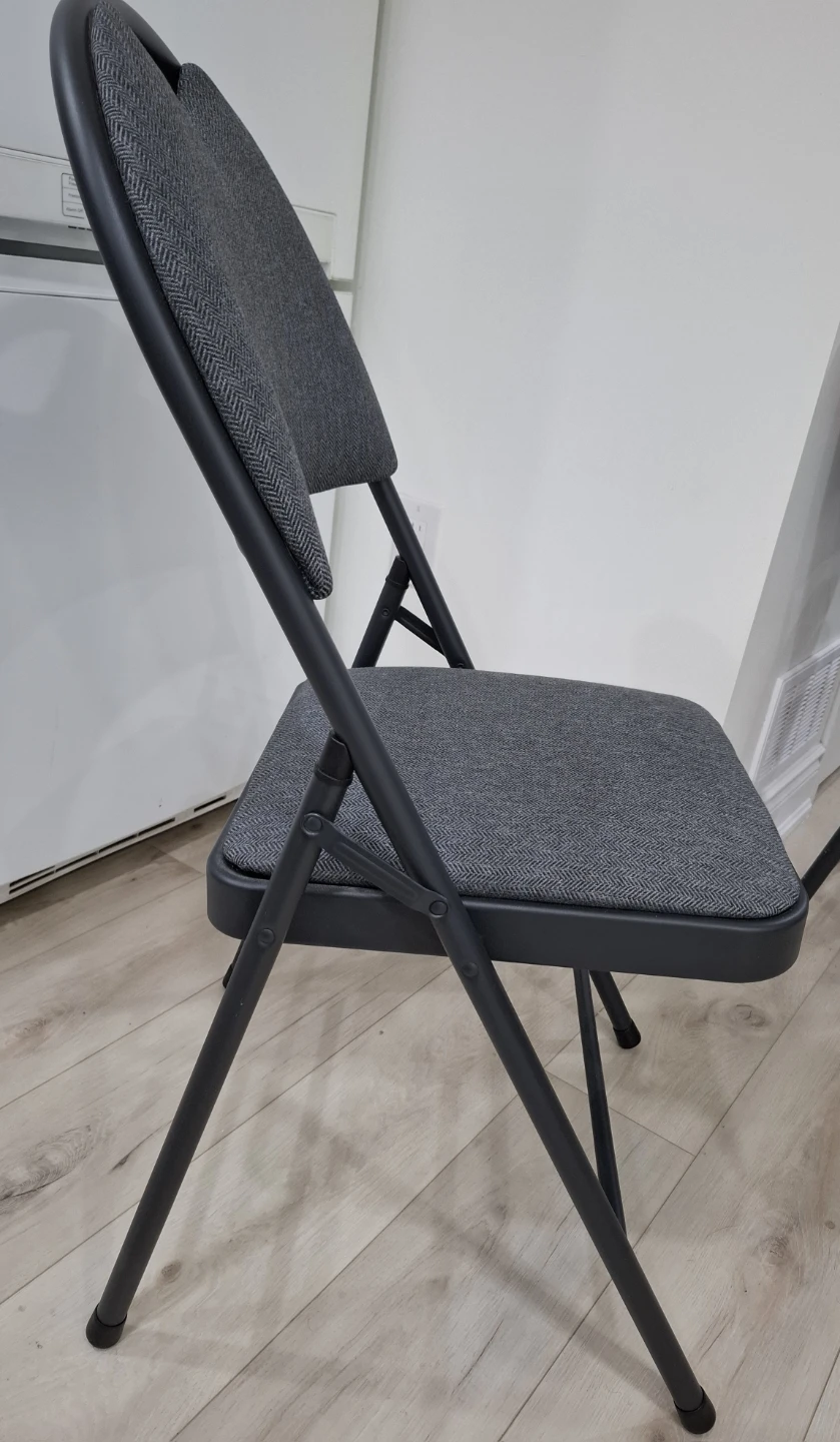 Grey Upholstered Folding Chair - photo 3