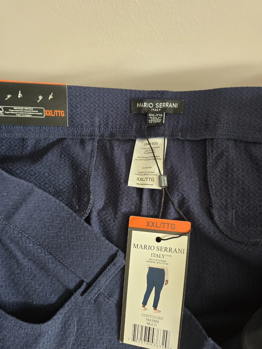 Summer Mario Serrani Italy Navy Patterned Pants XXL/TTG - photo 2