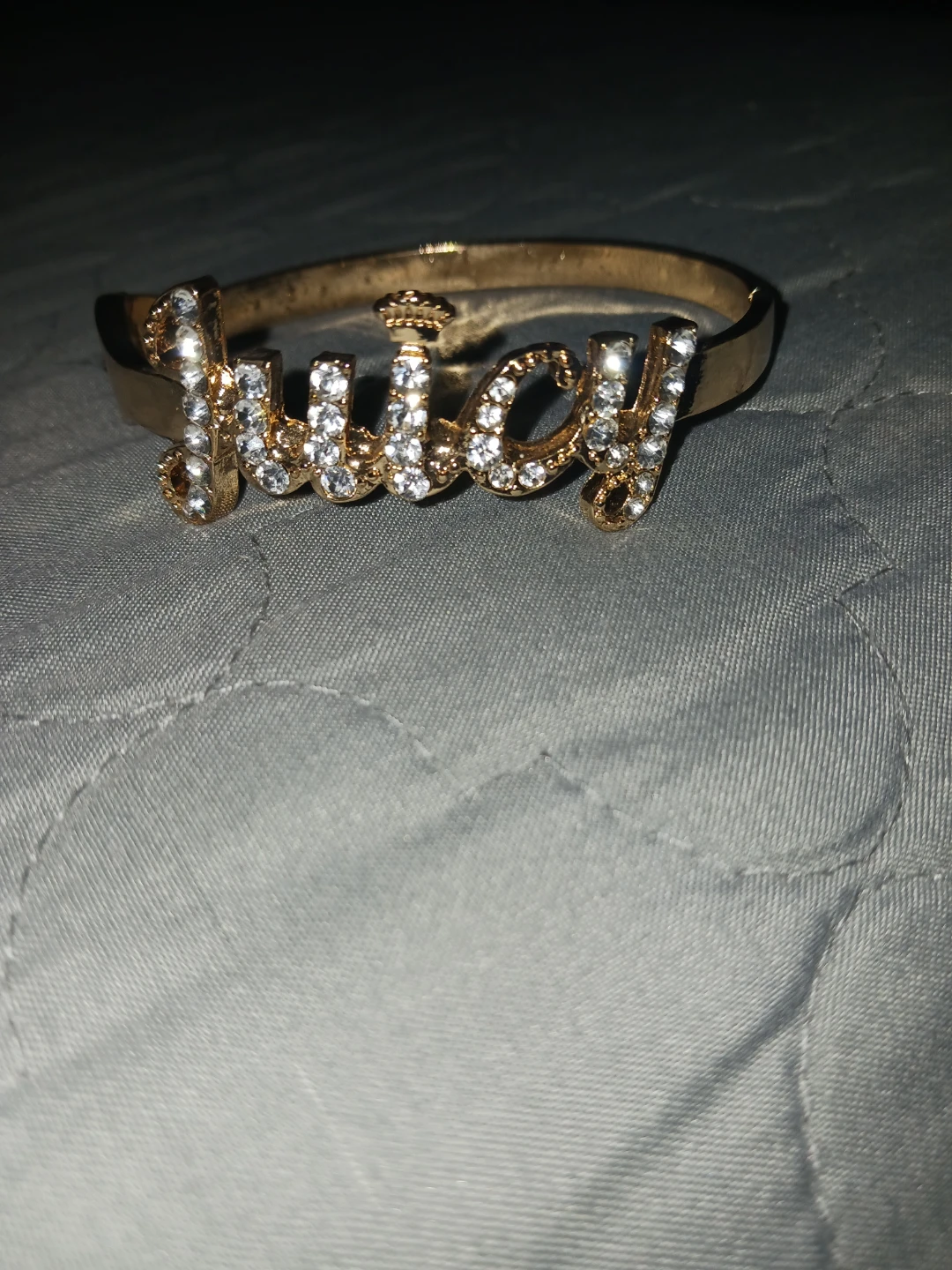 Juicy Couture Gold Tone Rhinestone Bangle Bracelet - photo 2