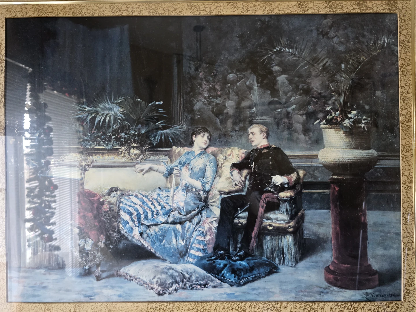 Large picture frame of a Victorian Couple - photo 2