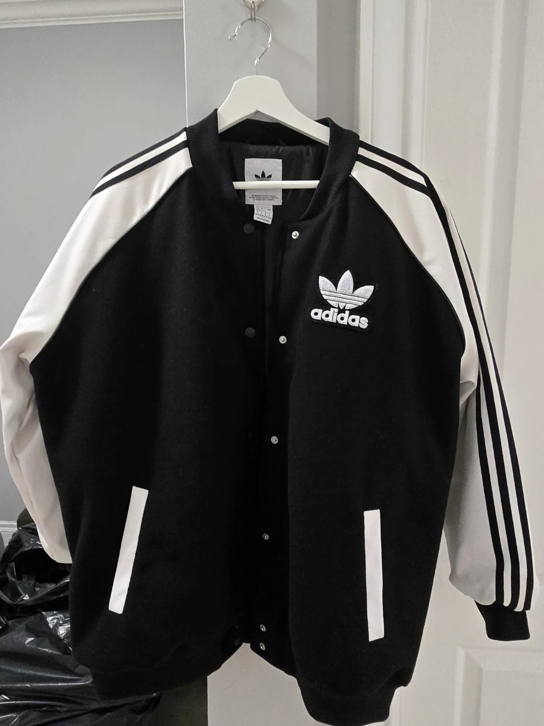 Adidas Varsity Jacket Black White