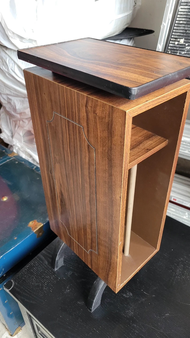 Vintage Small Wood Side Table Stand, magazine or record stand - photo 2