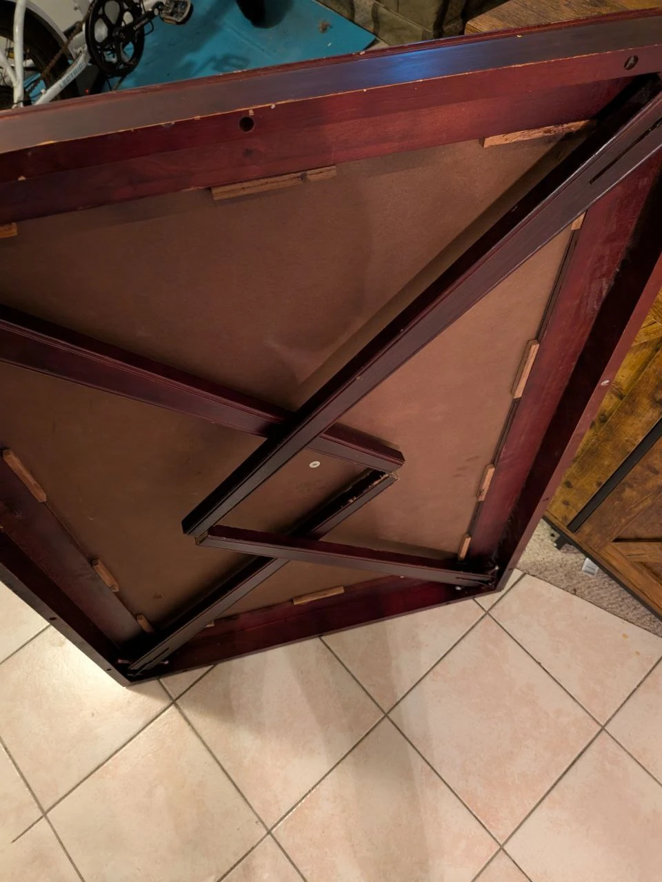 Wooden Table with Black Surface - photo 3