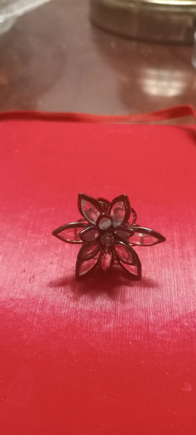 Flower Ring with Clear Gemstones