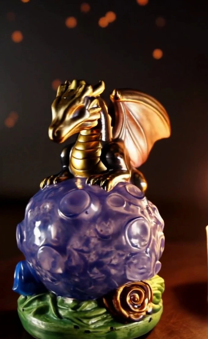 Figurine de dragon sur lune décorative - photo 4