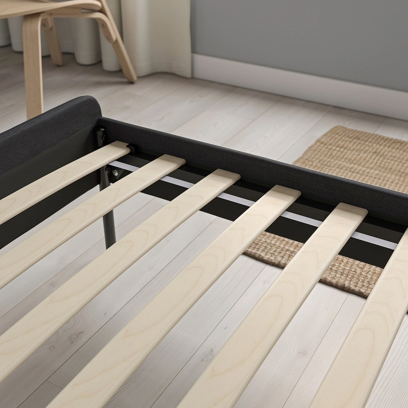 IKEA Slattum queen bed frame and Abrotten IKEA mattress
