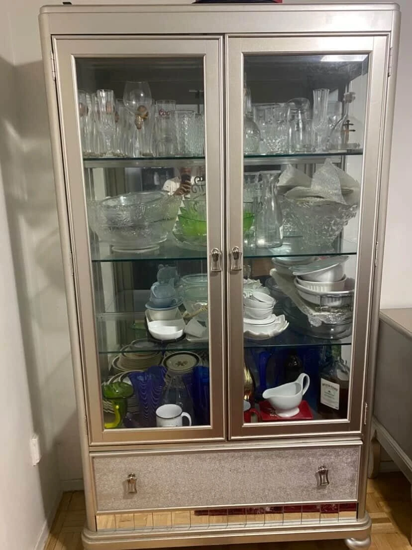 Silver Display Cabinet with Glass Doors - photo 3