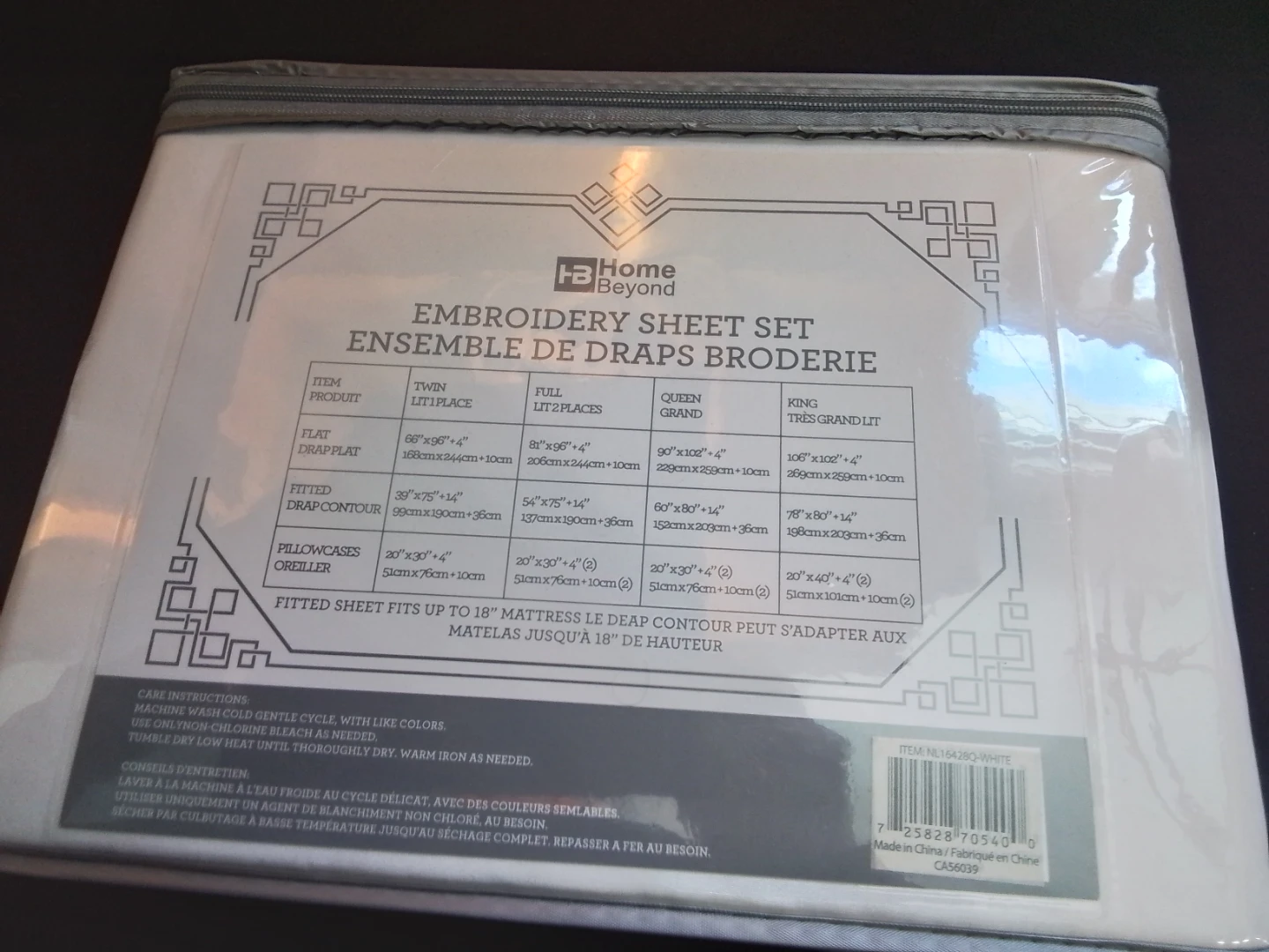 Home Beyond Queen Embroidery Sheet Set White 100% Polyester - photo 5