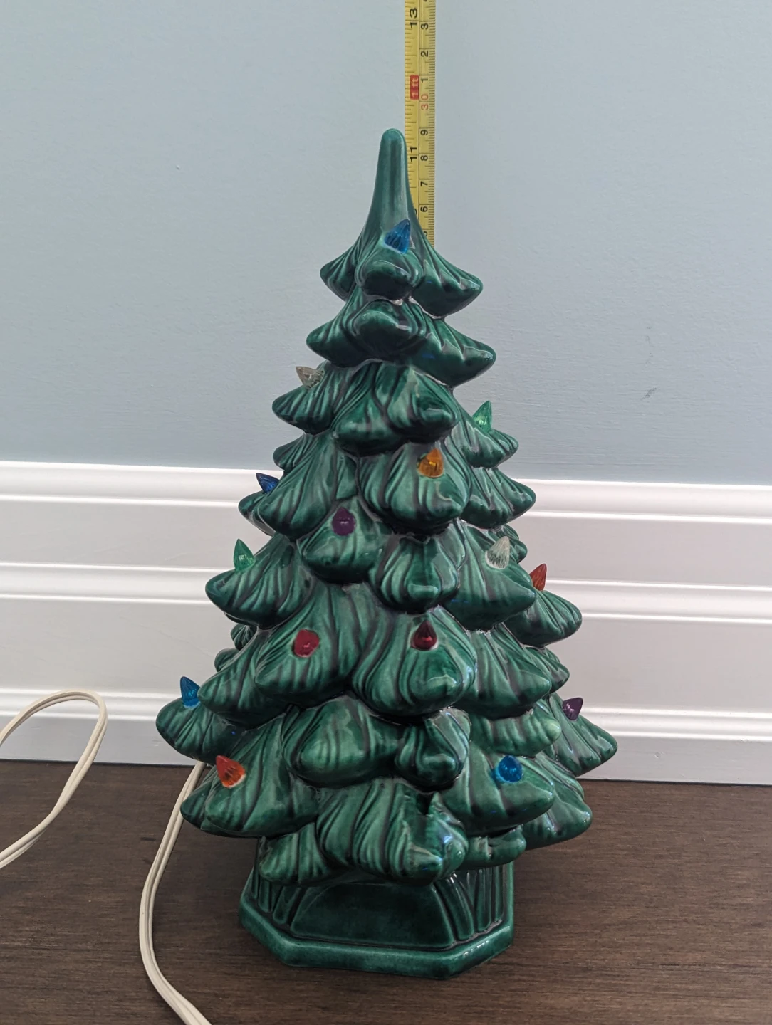Vintage  late 1970's ceramic Christmas Tree with Light Kit
