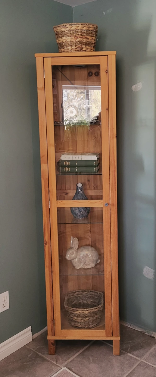Wooden Display Cabinet with Glass Doors