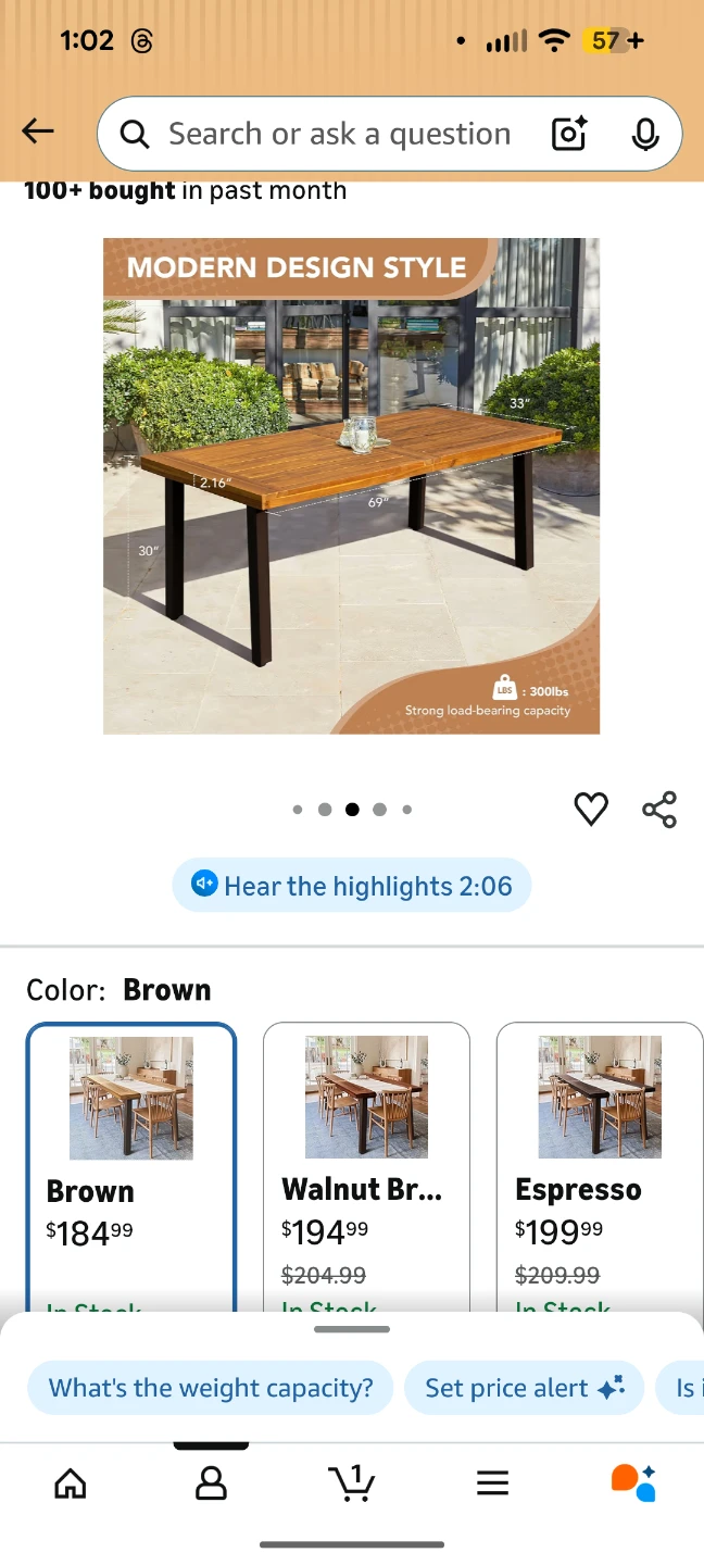 Acacia Wood Dining Table + 4 chairs - photo 4