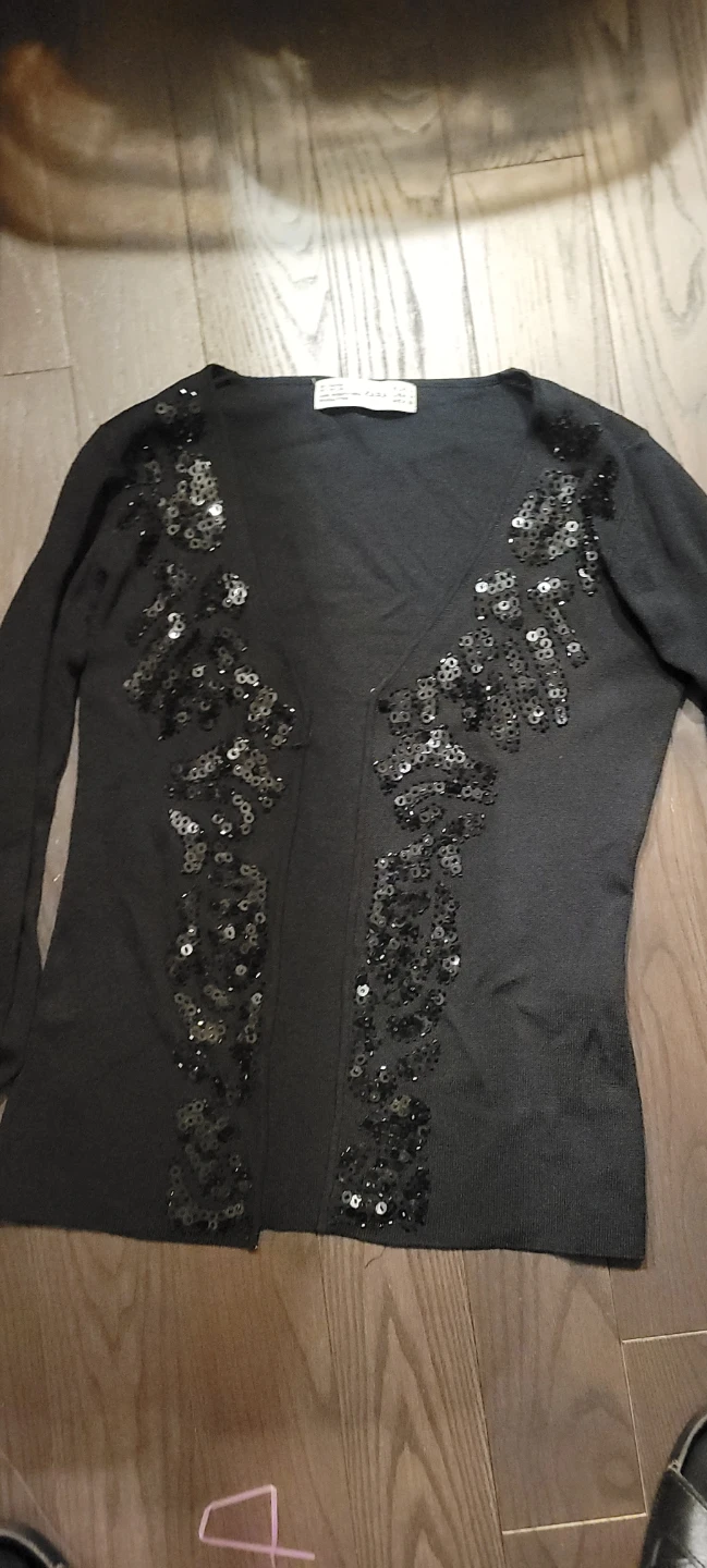 Zara Black Sequin Cardigan