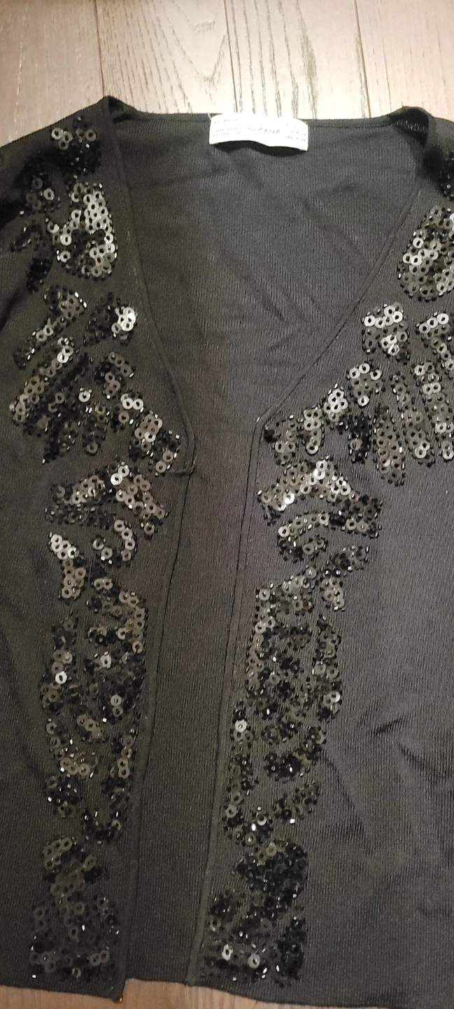 Zara Black Sequin Cardigan - photo 2