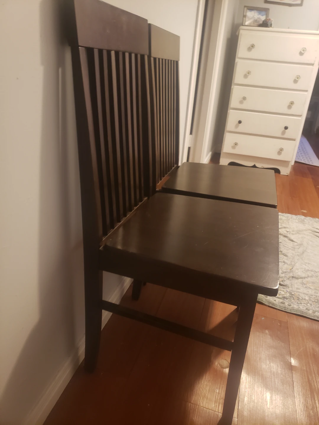 Set of 2 Dark Brown Dining Chairs - photo 2