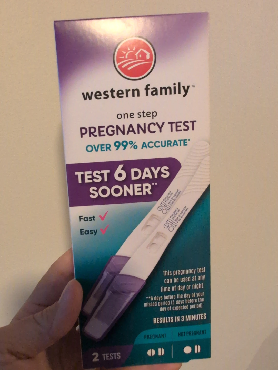 Western Family One Step Pregnancy Test - 2 Tests