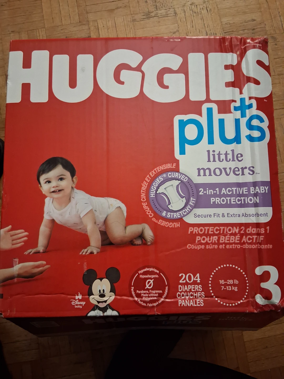Huggies Plus Little Movers Diapers Size 3 (204 ct)