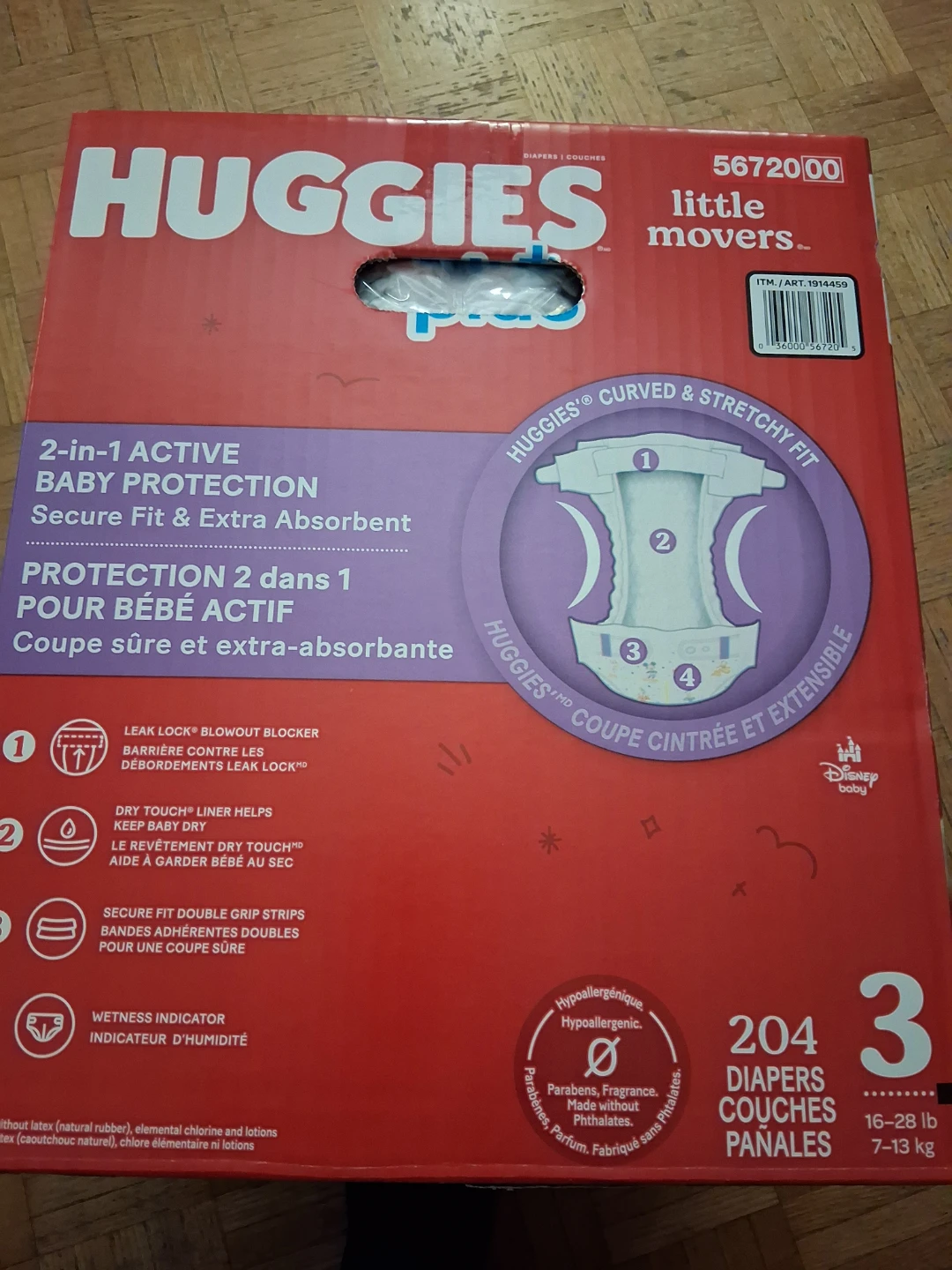 Huggies Plus Little Movers Diapers Size 3 (204 ct) - photo 4