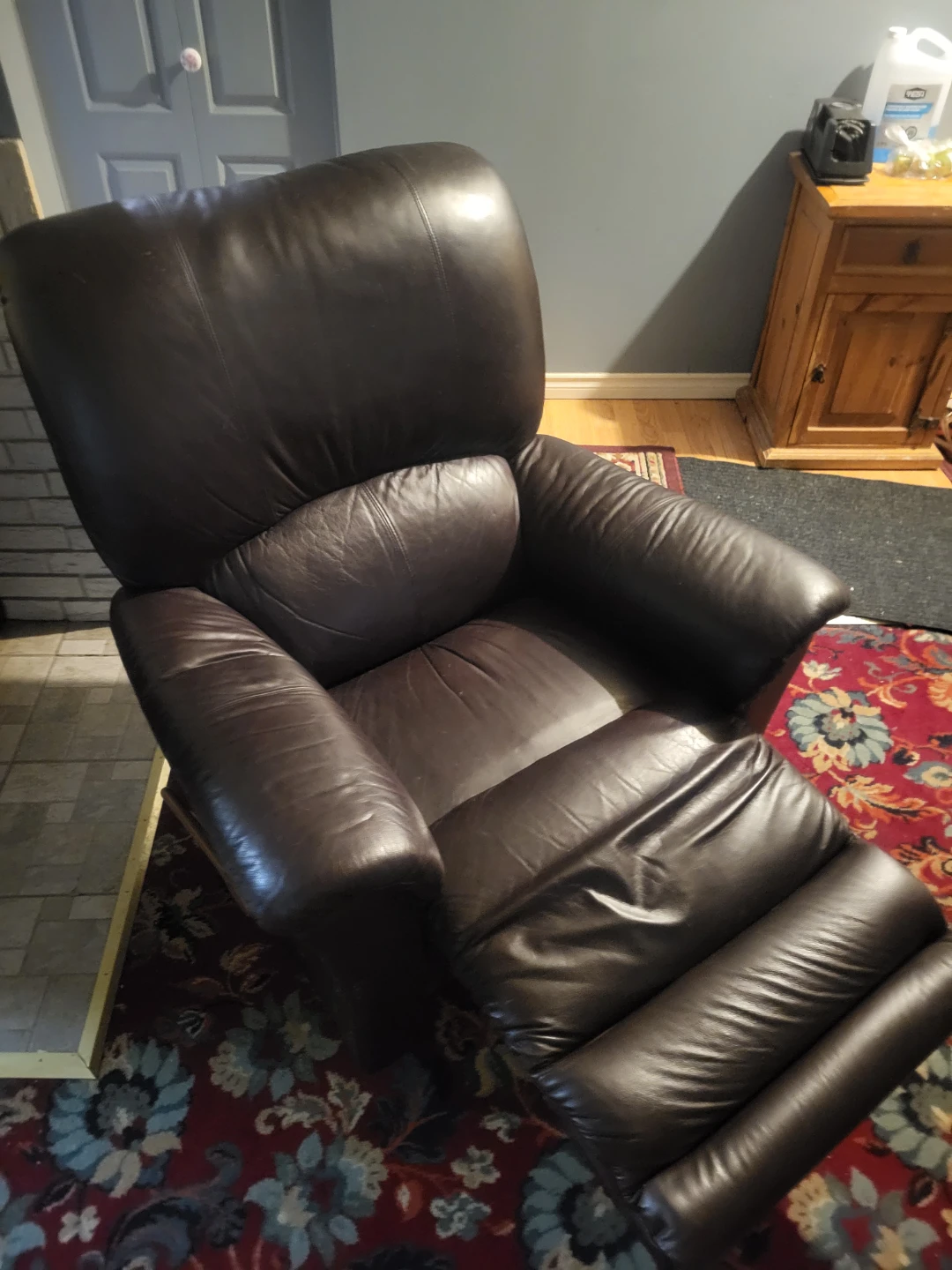 Brown Leather Recliner Chair