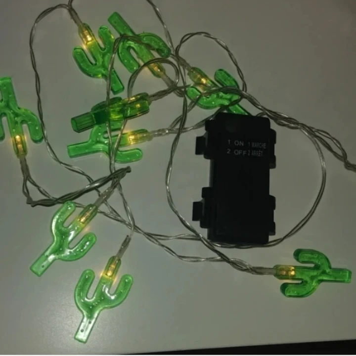 Green Cactus String Lights Battery Operated - photo 4
