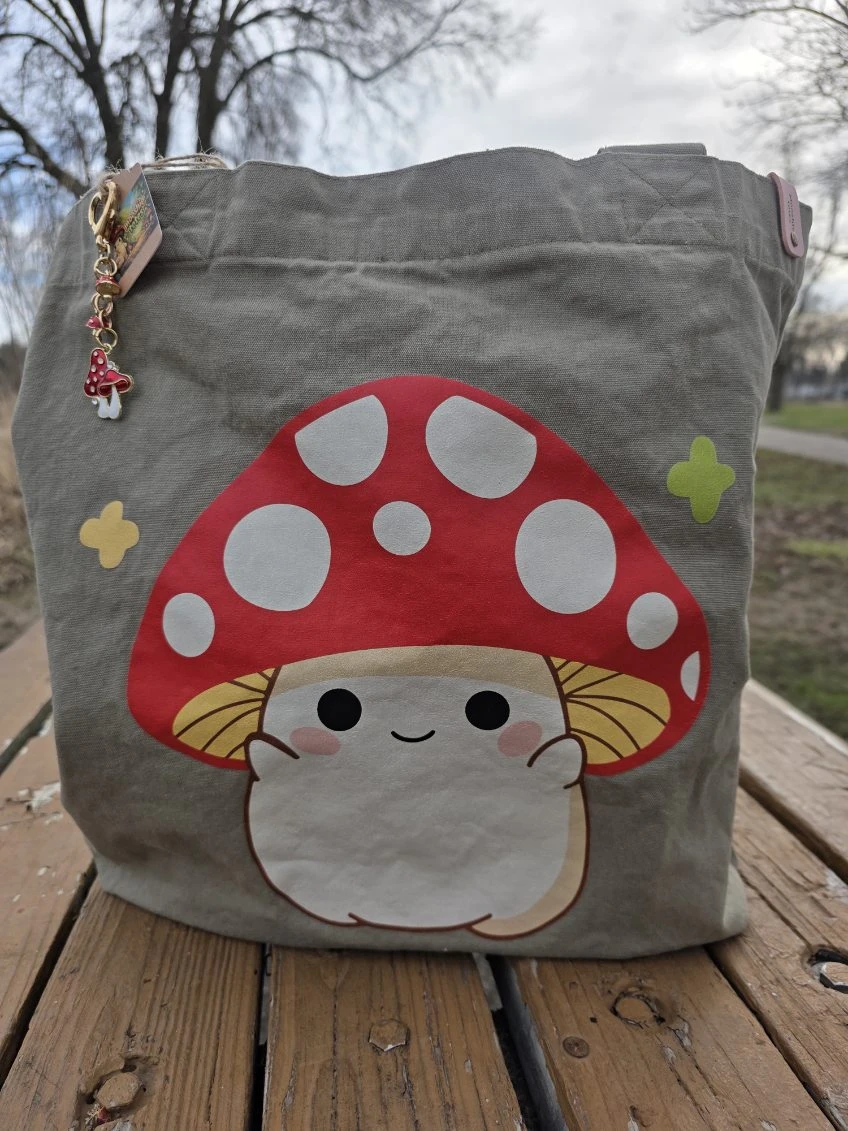 Mooshie Totes Canvas Tote Bag with Mushroom Charm - photo 4