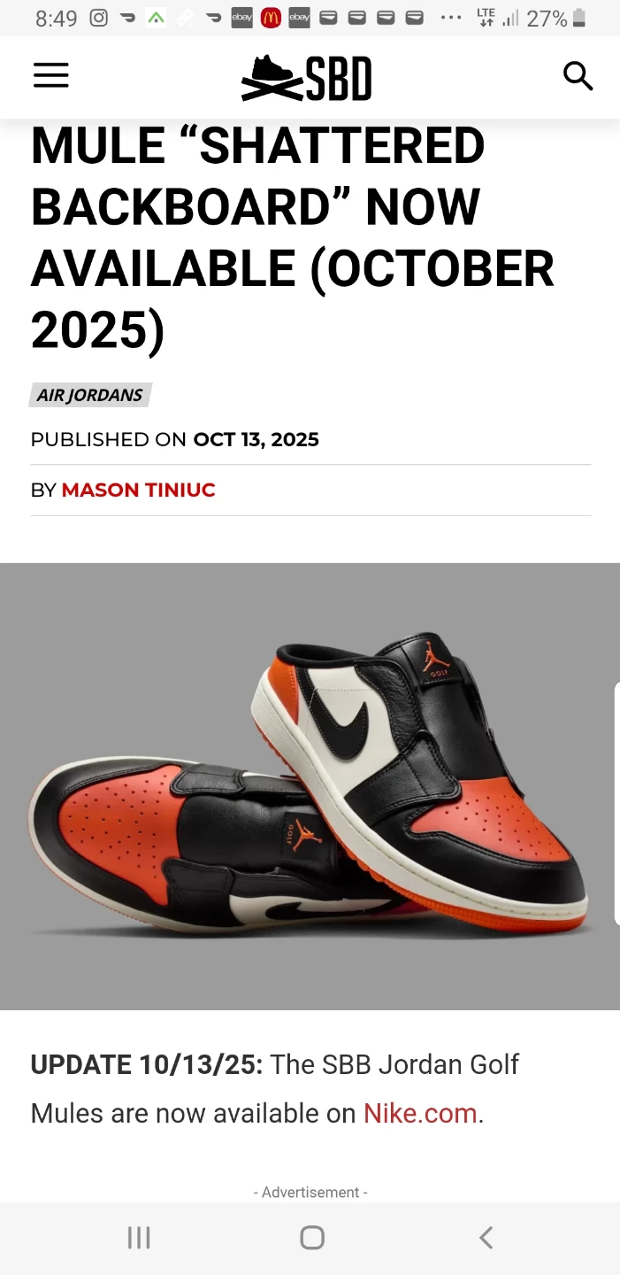 JORDAN 1 GOLF MULE "shattered backboard" - photo 2