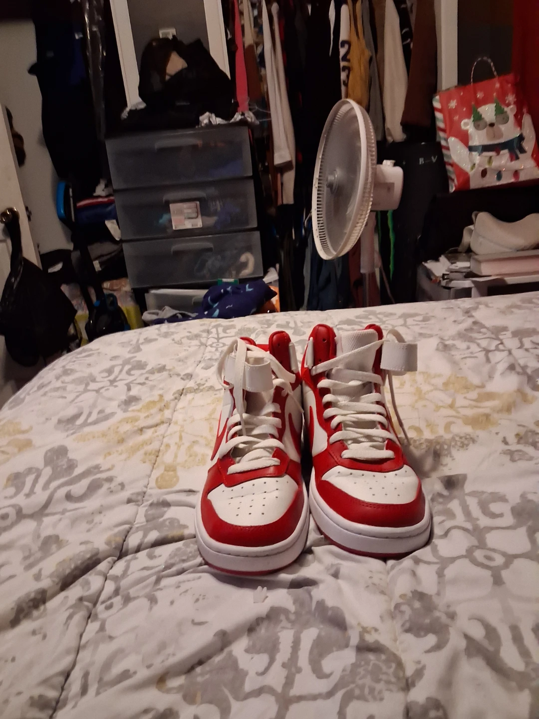 Nike Court Vision Mid Red White High Top Sneakers - photo 2