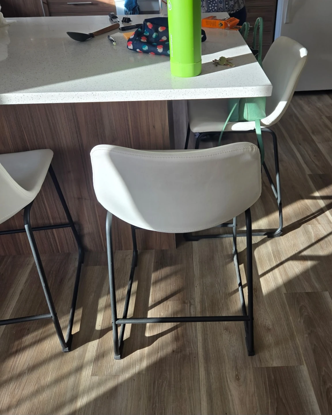 White Faux Leather Counter Stools - set of 4 - photo 3