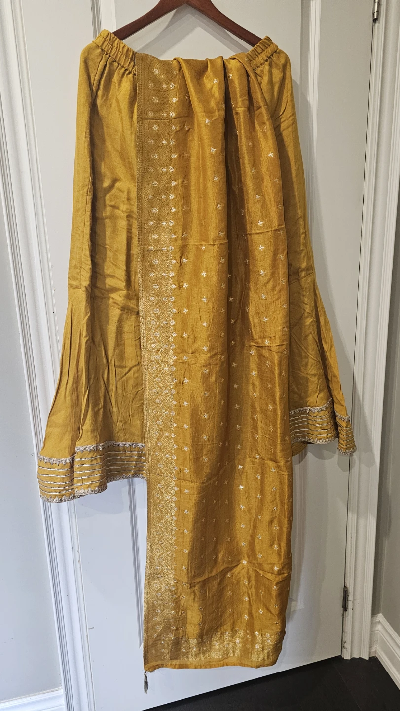 Yellow Embroidered Kurti and Palazzo Pants Set - photo 2
