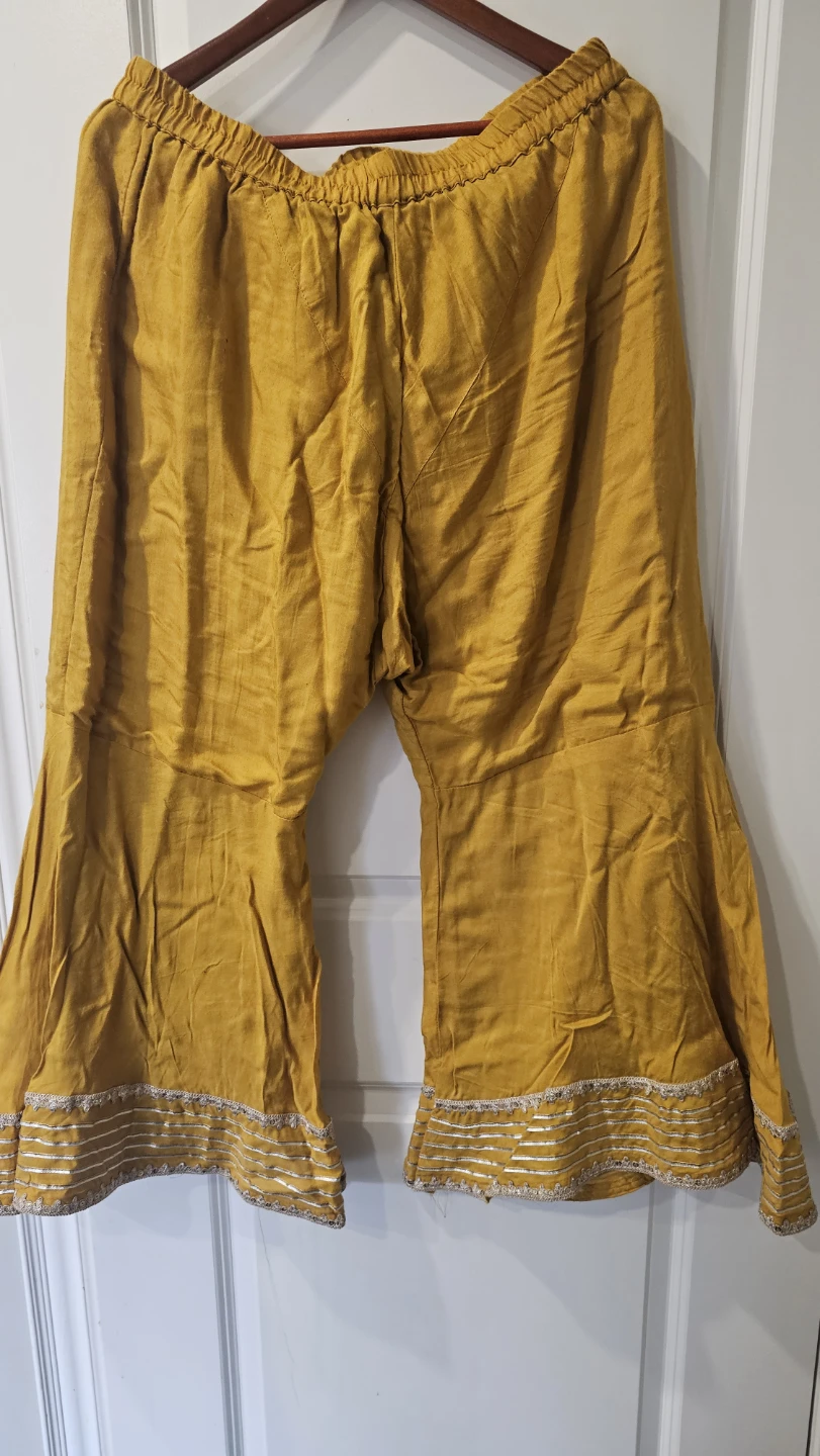 Yellow Embroidered Kurti and Palazzo Pants Set - photo 3