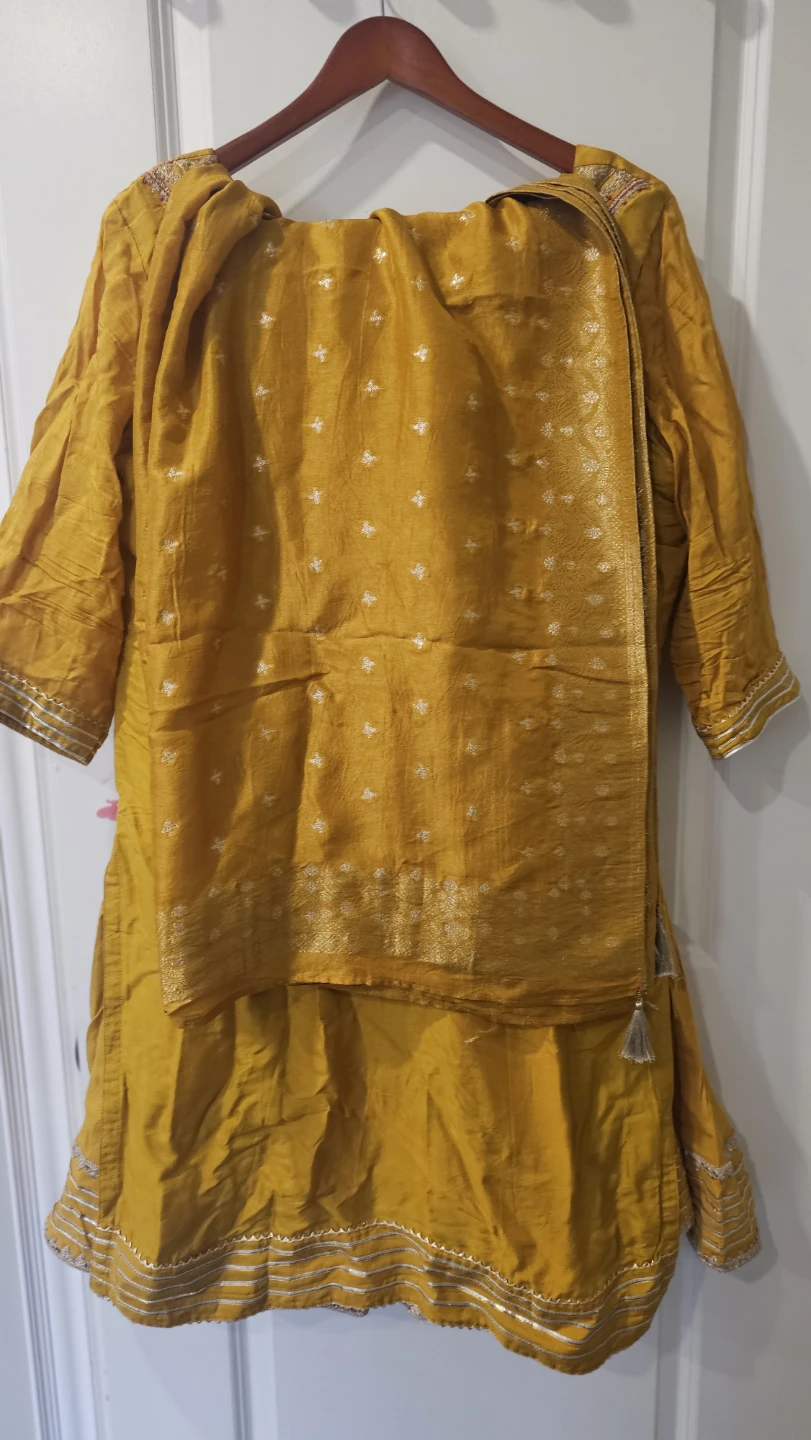 Yellow Embroidered Kurti and Palazzo Pants Set - photo 5