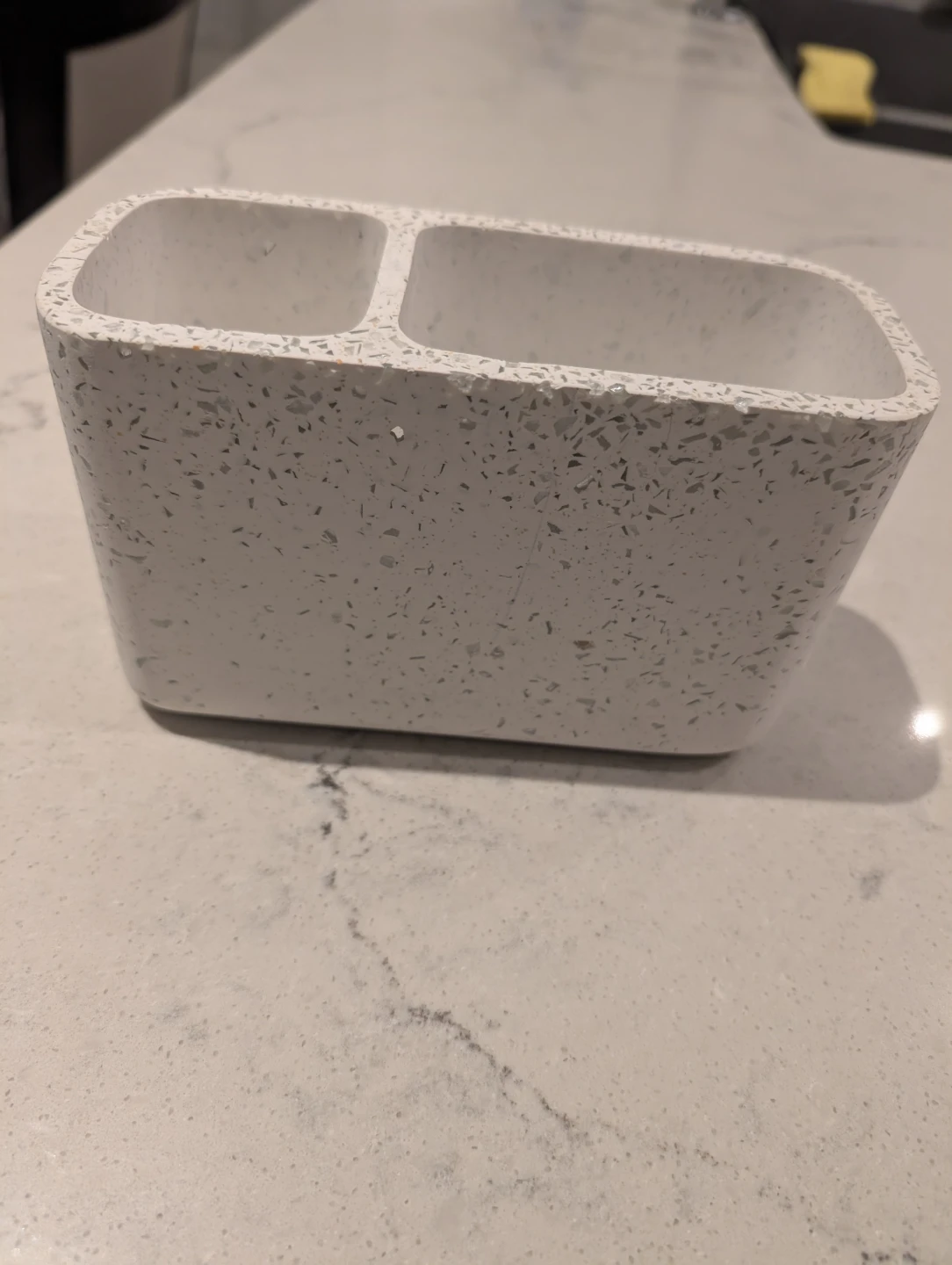 Two-Compartment tooth brush holder, make up brush holder