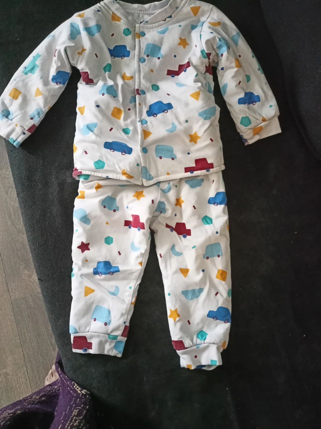 Baby Pyjamas Set - Cars & Clouds Print