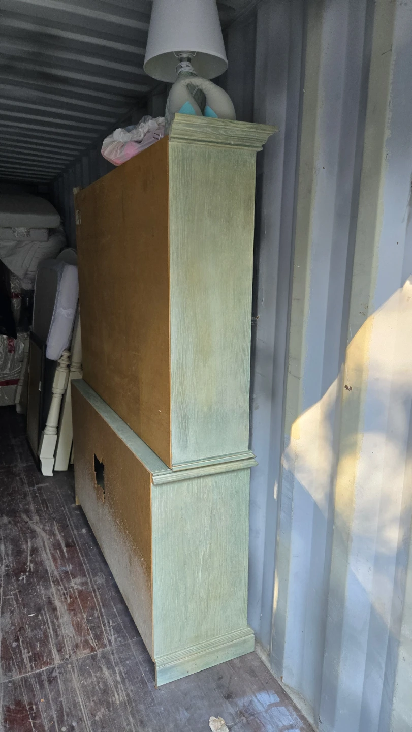 Green China Cabinet with Glass Doors