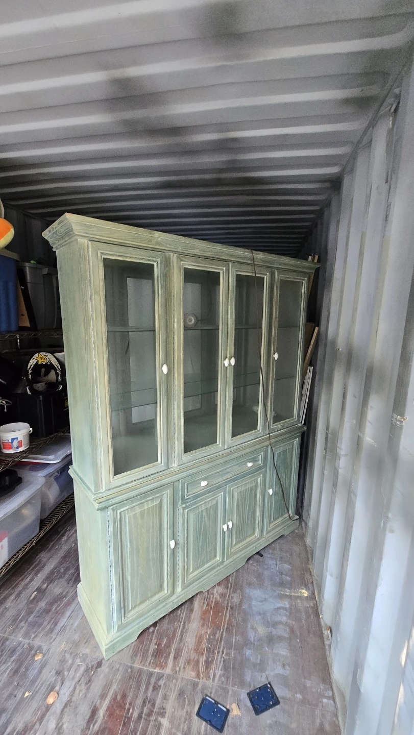 Green China Cabinet with Glass Doors - photo 2