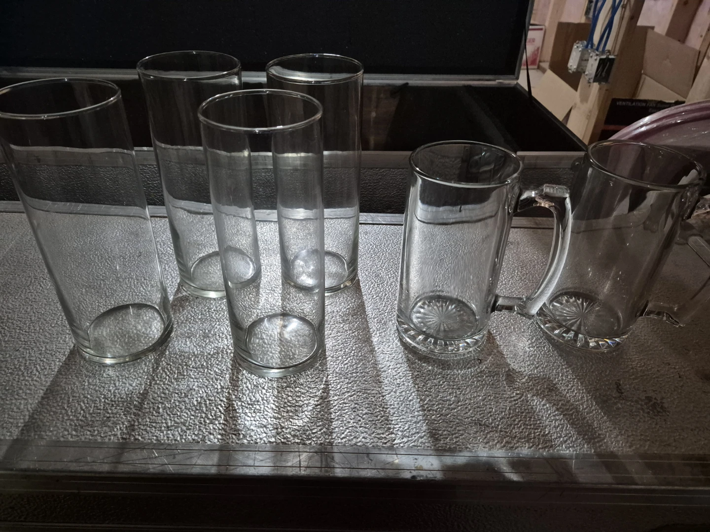 Set of 6 Clear Glass Drinking Glasses and Mugs