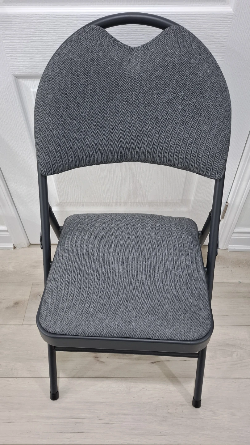 Grey Upholstered Folding Chair - photo 4