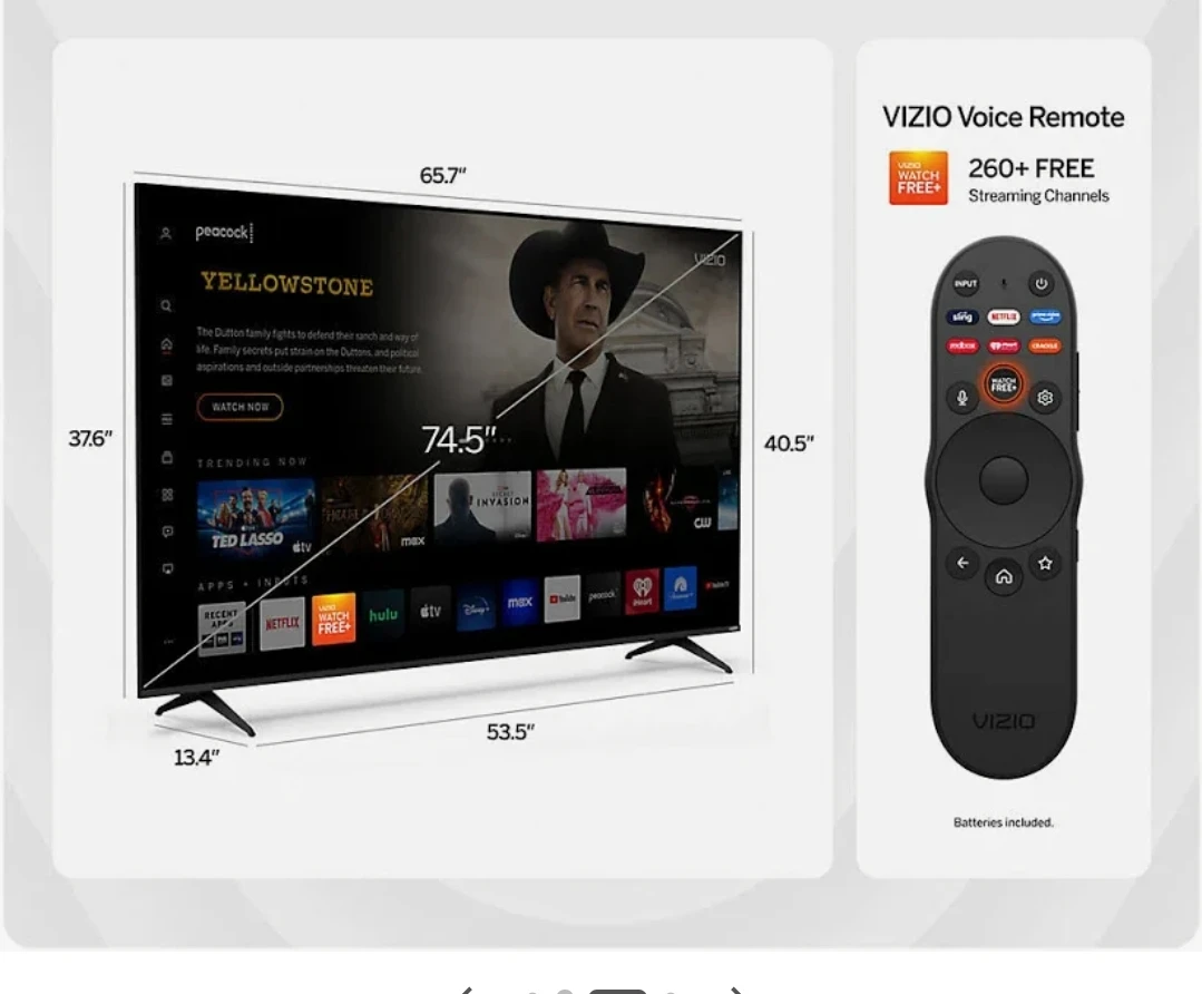 VIZIO 75" 4K QLED Smart TV - photo 4
