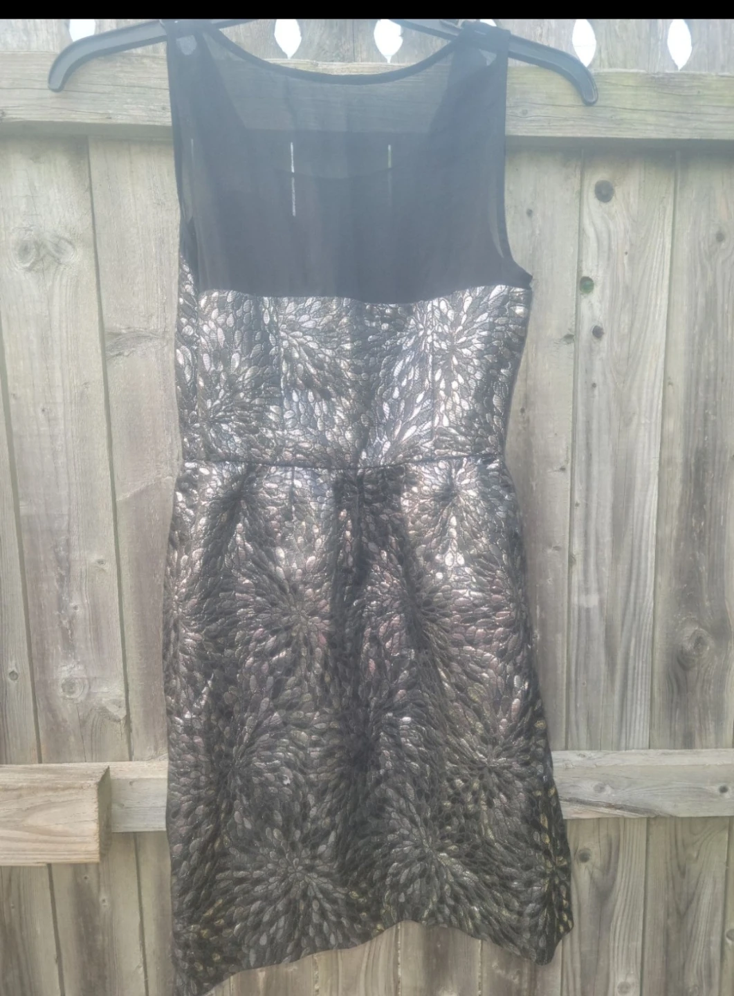 ELLE Black Metallic Floral Dress Size 6 - photo 2