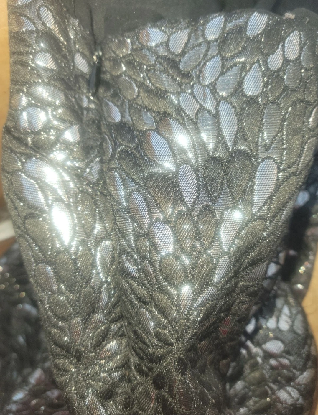 ELLE Black Metallic Floral Dress Size 6 - photo 4