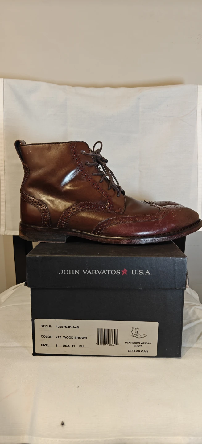 John Varvatos Brown Leather Wingtip Boots - photo 2